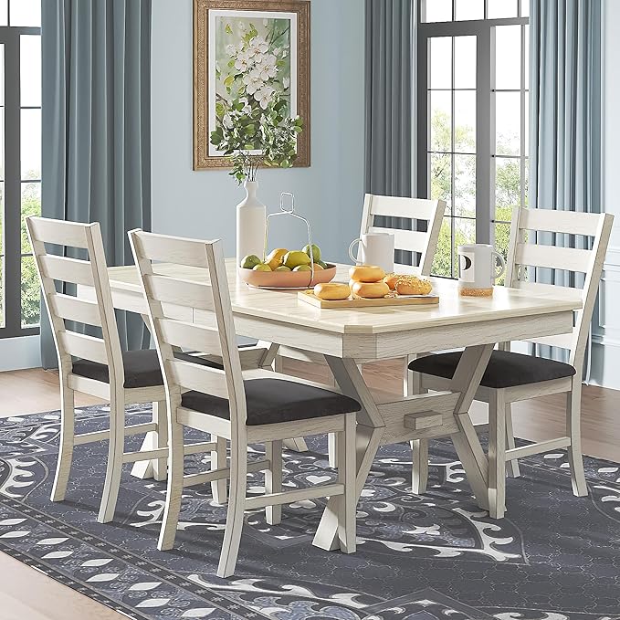 6-Piece Solid Wood Dining Table Set - Image 3