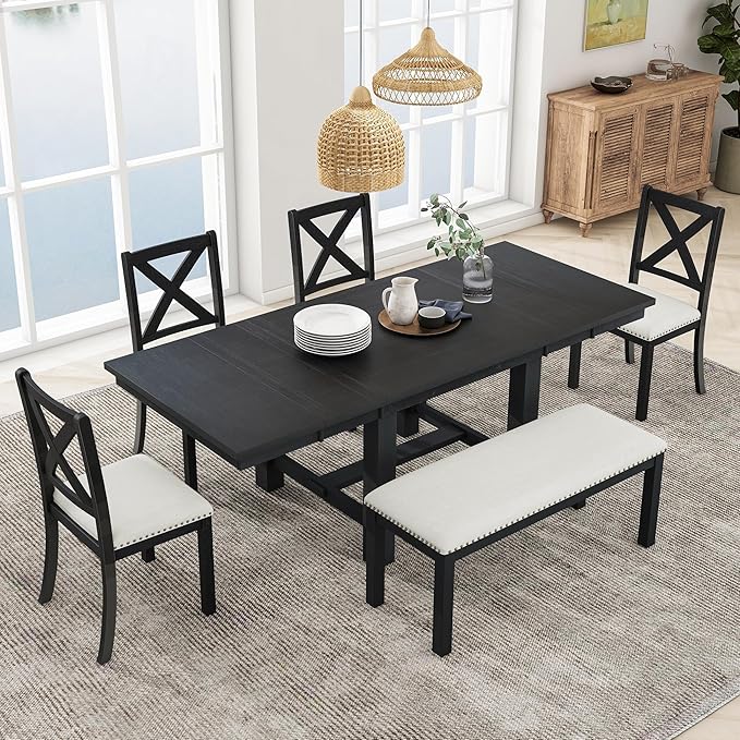 Ball & Cast Farmhouse 6 Piece Extendable Dining Table by BallCast