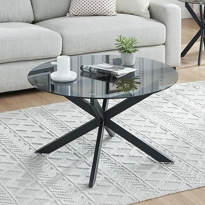 Round Glass Coffee Tables for Living Room, Home Office, Modern & Simple Center - Image 8
