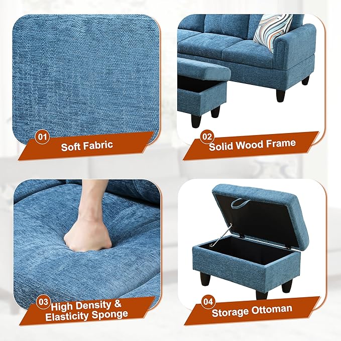 Osparple L Shaped Couch Sectional Couches - Image 5