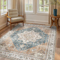 GENIMO 5x8 Area Rugs for Living Room, Machine Washable Low Pile Rugs, Chenille by GENIMO