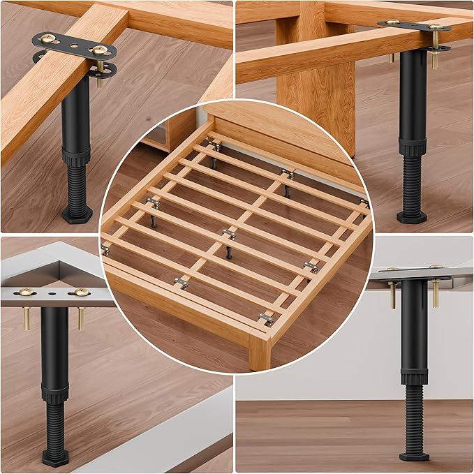 6 Pcs Adjustable Height Bed Support Legs 7.08-12.5 inch - Image 4