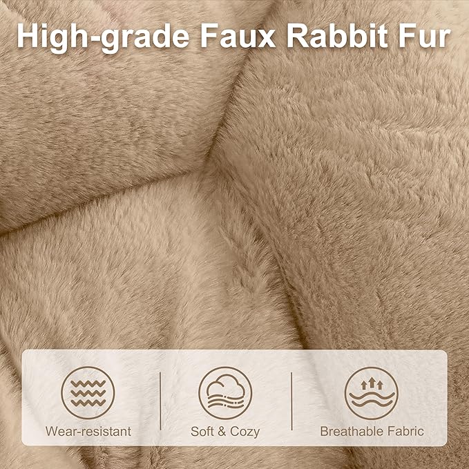 Comfy Saucer Chair for Adults, Foldable Living Room Chairs, Soft Faux Fur - Image 4