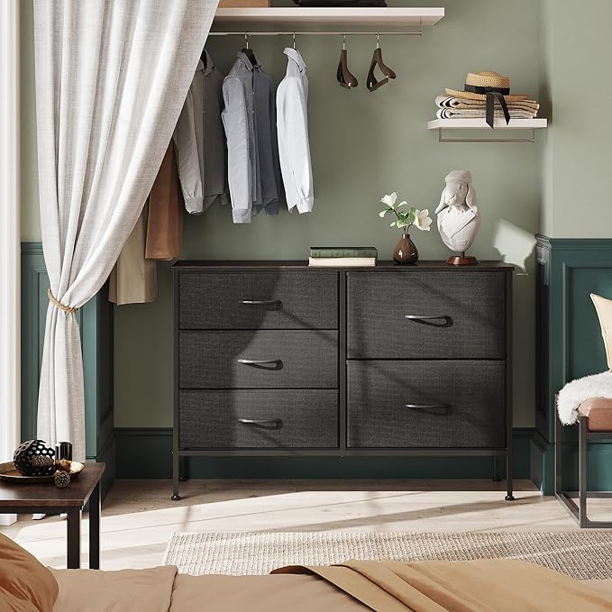 WLIVE Dresser for Bedroom with 5 Drawers, Wide Bedroom Dressers with Drawer - Image 4