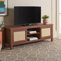 SAFAVIEH Evane TV Stand for up to 65" Flatscreen – Walnut & Natural, 2 Doors by SAFAVIEH
