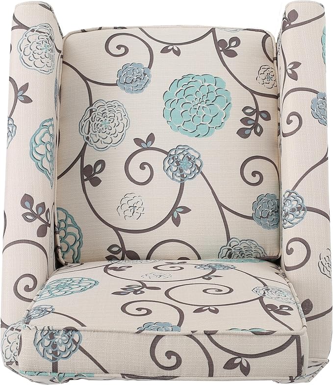 Christopher Knight Home Dufour White and Blue Floral Fabric Recliner 26.75D x - Image 10