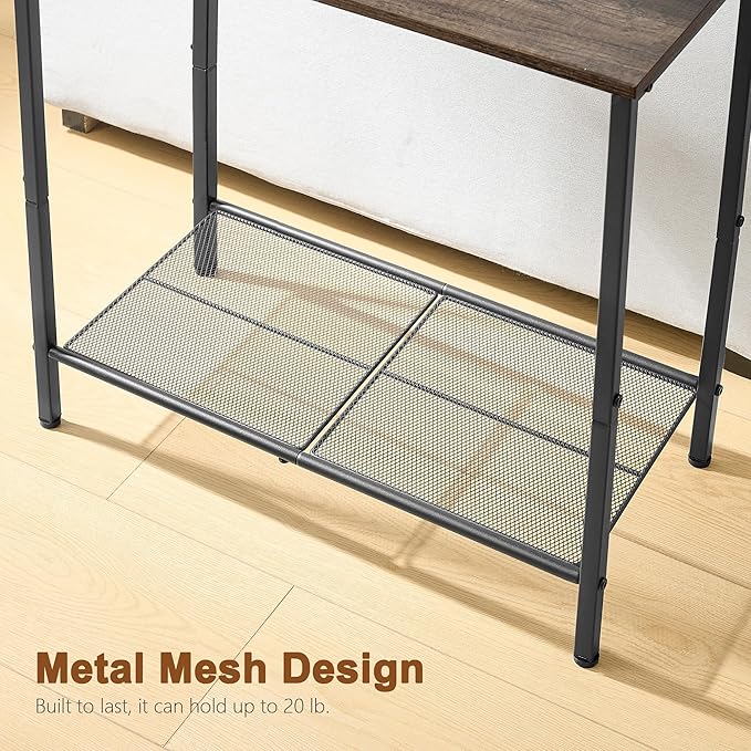 Hoctieon 2 Tier End Table, Sofa Side Table, Narrow Side Table - Image 6