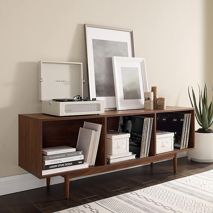 Crosley Furniture Liam Large Vinyl Record Storage TV Stand and Entertainment - Image 2