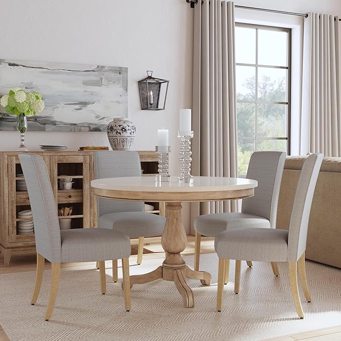 HomePop Scalloped Detail Dining Chair|Upholstered Parsons Dining Chairs - Image 2