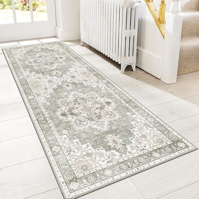GENIMO 2x10 Runner Rugs for Hallway, Machine Washable Non Slip Vintage Rugs by GENIMO
