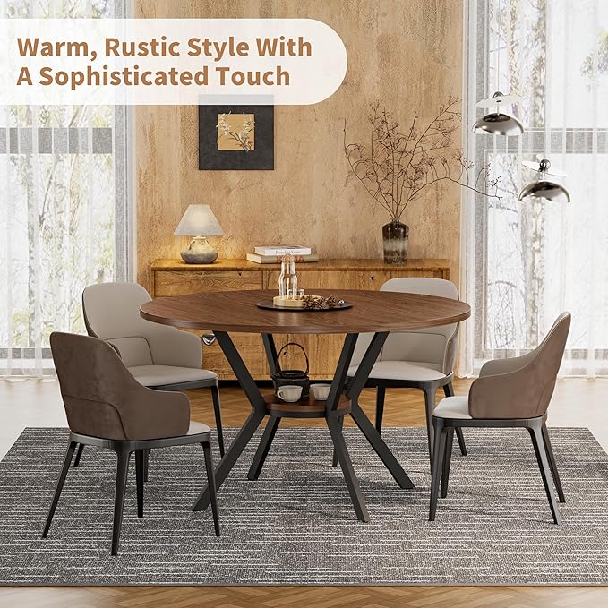 42" Round Dining Table for 4, Farmhouse Kitchen Table - Image 8