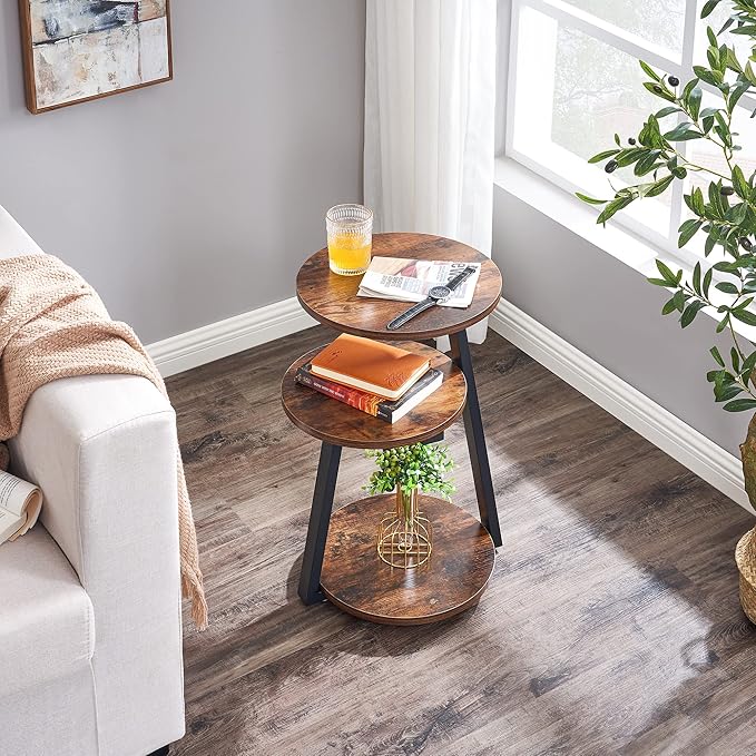 BEWISHOME Round End Table Side Table - Image 4