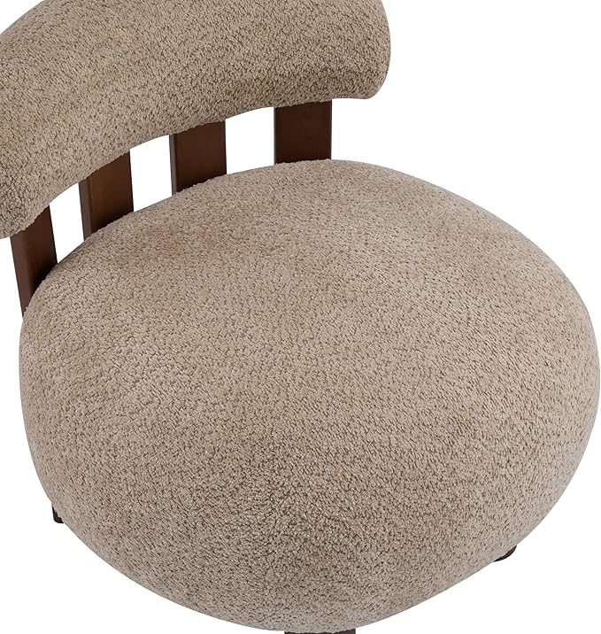Christopher Knight Home Elvina Boucle Fabric Accent Chair, Solid Wood Single - Image 9