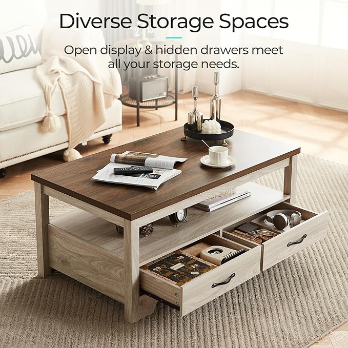 LINSY HOME Farmhouse Coffee Table - Image 4