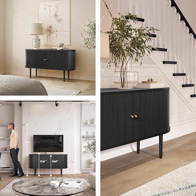 WERMO 55'' Black Sideboard Cabinet - Image 5