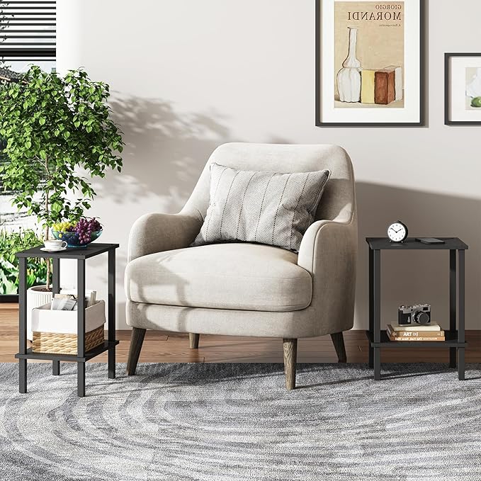 TUTOTAK End Table, Side Table, Nightstand, 2-Tier Storage Shelf, Sofa Table - Image 10