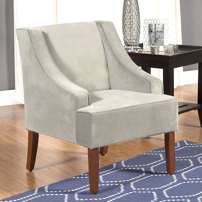 HomePop Swoop Arm Accent Chair, Velvet Grey - Image 8