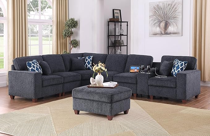 L-Shaped Sectional Couch for Living Room by Unknown