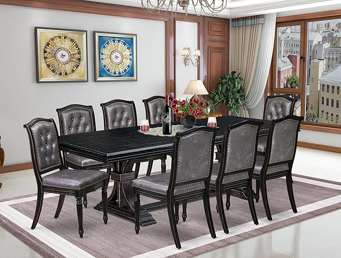 NEMA9-SBB-34 9-pc Modern Dining Set Consists of a Mid Century Dining Table and by LuxebyEastWestFurniture