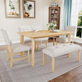 Merax 6 Piece Solid Wood Dining Table Set by Merax