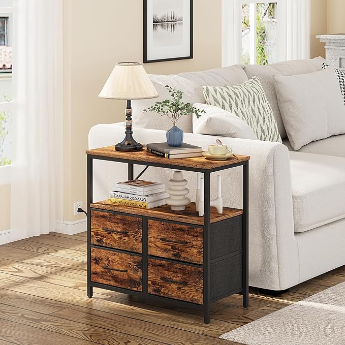 TUTOTAK Large Night Stand with Charging Station, Nightstand with USB and Type-C - Image 2