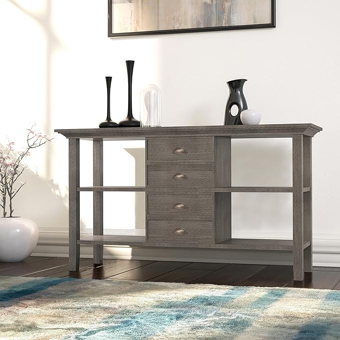 SIMPLIHOME Redmond SOLID WOOD 54 inch Wide Transitional Console Sofa Table in - Image 2