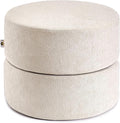 Pouf Ottoman Foot Rest Stool, Double Layer Round Modern Foam Filled Foot Stool by Deppon
