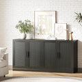 Buffet Cabinet, 4-Doors Sideboard Cabinet by Casaphoria