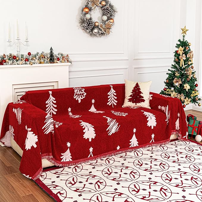MYSKY HOME 71X102 inches Chair Christmas Couch Cover, Sectional Sofa Covers by MYSKYHOME