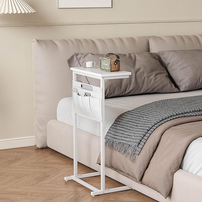 C Shaped End Table, Side Table for Sofa, Small TV Tray, Couch Table - Image 5