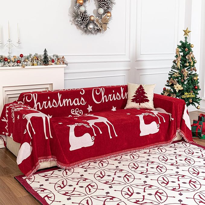 MYSKY HOME Christmas Couch Cover Sofa Cover, Couch Covers by MYSKYHOME