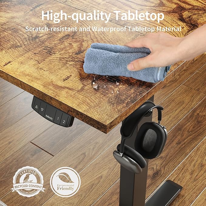 Agilestic Electric Standing Desk, Large 60 x 24 Inches Height Adjustable Desk - Image 5
