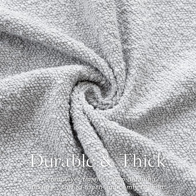 Foindtower Pack of 2 Textured Boucle Throw Pillow Covers Accent Solid - Image 2