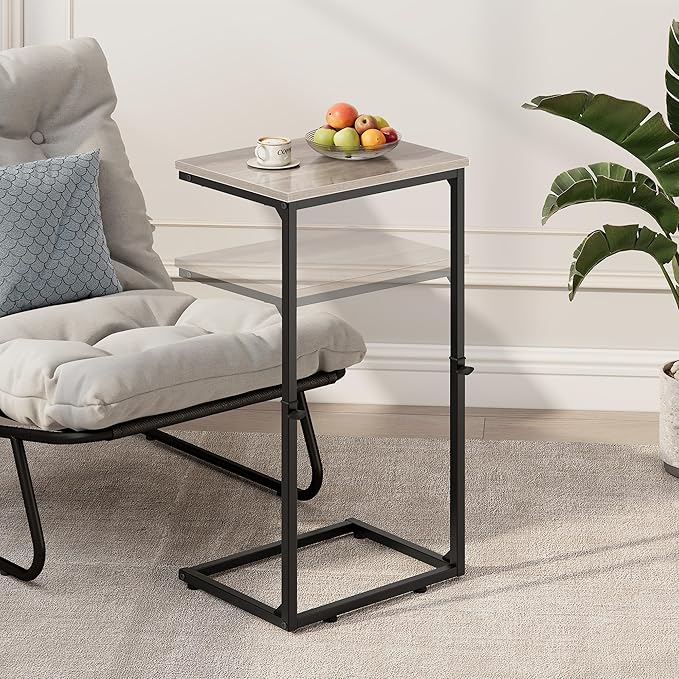 Vagusicc C Shaped End Table for Couch, 33.2'' Extra Tall C Table Adjustable - Image 5