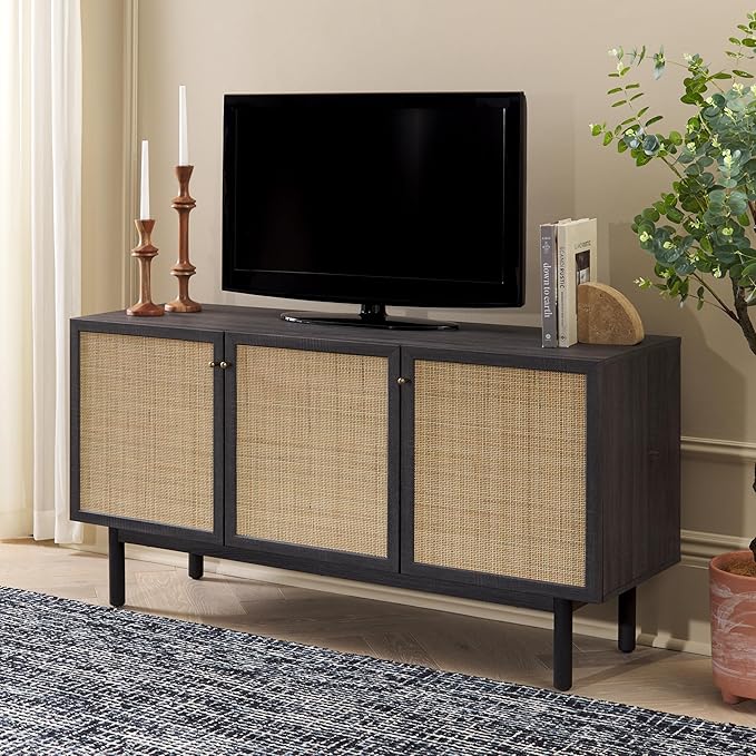 SAFAVIEH Aino TV Stand for up to 60" Flatscreen – Distressed Black by SAFAVIEH