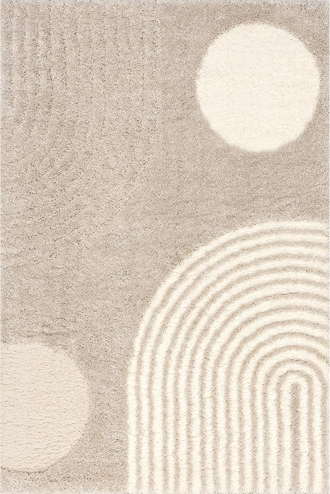 nuLOOM Gloria Abstract Shag Area Rug, Light Brown - Image 6