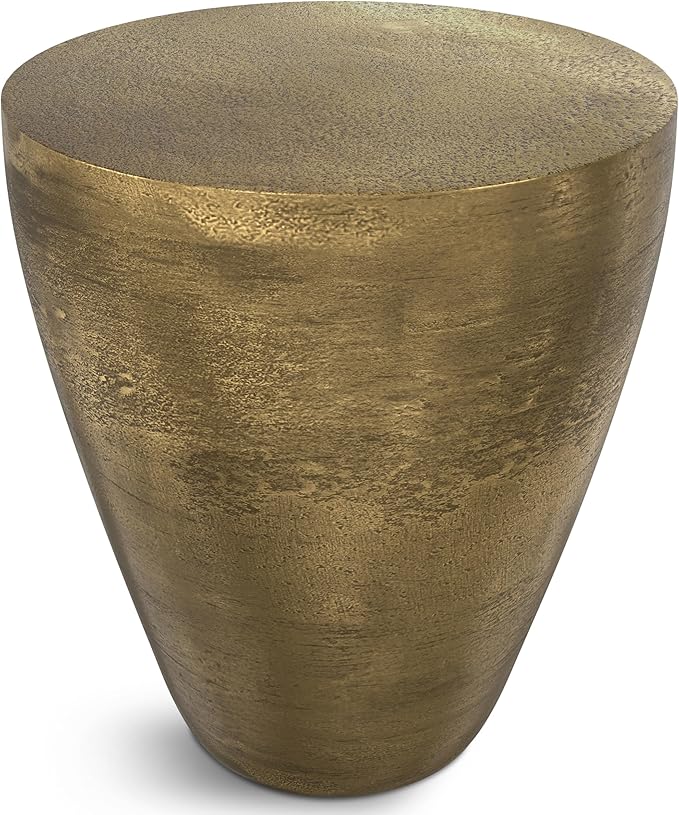 SIMPLIHOME Cavan Metal Side Table in Antique Brass, 16.5" Round, 17.75" H - Image 6