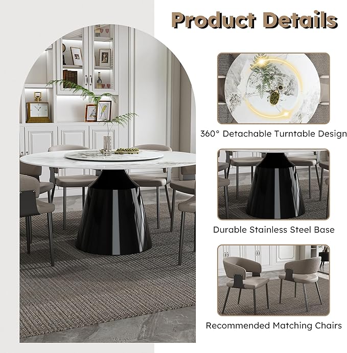 Ball & Cast 7-Piece Dining Set, Faux Marble Table - Image 6