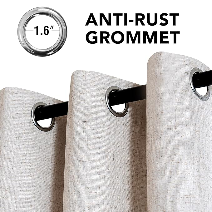 H.VERSAILTEXLinen-Polyester Curtains 100%Blackout Curtains - Image 3