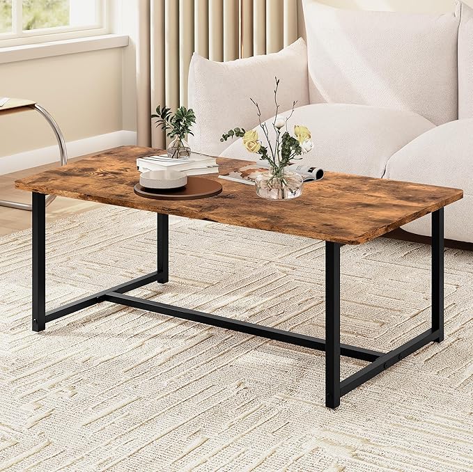 Coffee Table Living Room, Modern Center Table Rectangular, Industrial Furniture by FOUBAM