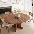 Feonase 59" Round Extendable Dining Room Table by FEONASE