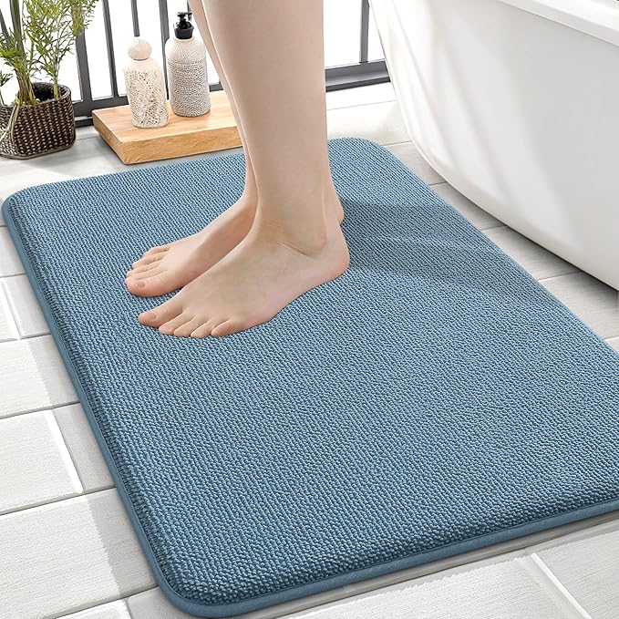 OLANLY Thick Memory Foam Bath Mat Rug 24x16, Extra Soft Absorbent Bathroom Rug by OLANLY