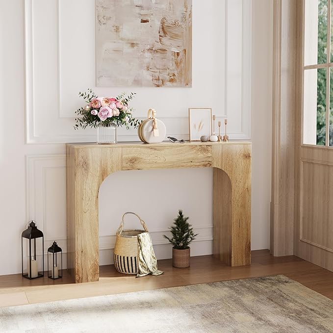 43 Inch Farmhouse Long Console Table, Wooden Sofa Table - Image 4