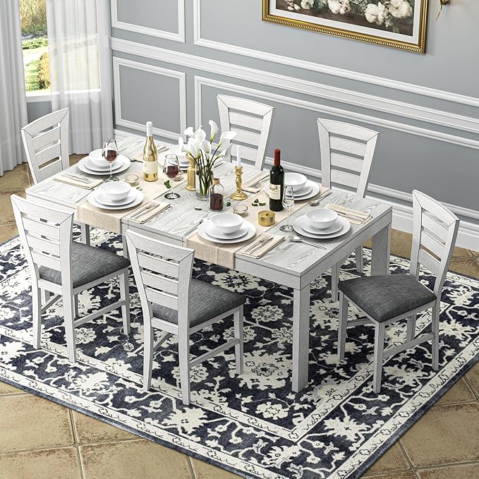 6-Piece Solid Wood Dining Table Set by Peatuk