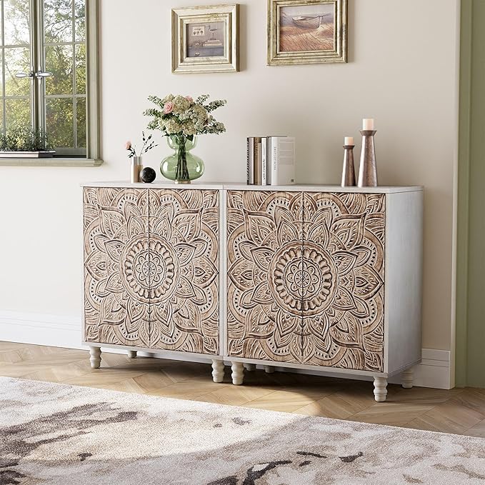 COSIEST Set of 2 32" Buffet Sideboard Cabinets - Image 7