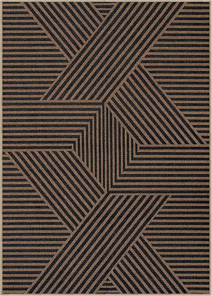 Lahome Modern Geometric Outdoor Easy Jute Rug, 5x7 Patio Living Room Rug Large - Image 6
