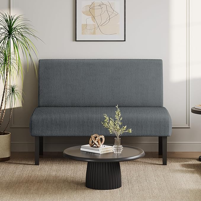 Yaheetech Small Comfy Sofa Mini Loveseat Couch 2-Seater Armless Sofa Chair by Yaheetech