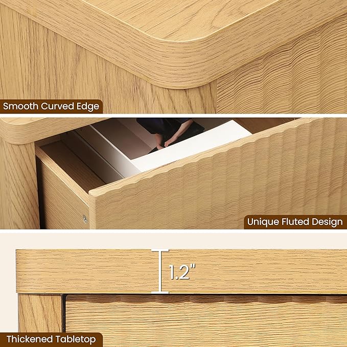 Buffet Cabinet with Storage Accent Sideboard Modern Credenza with 2 Doors & 3 - Image 4