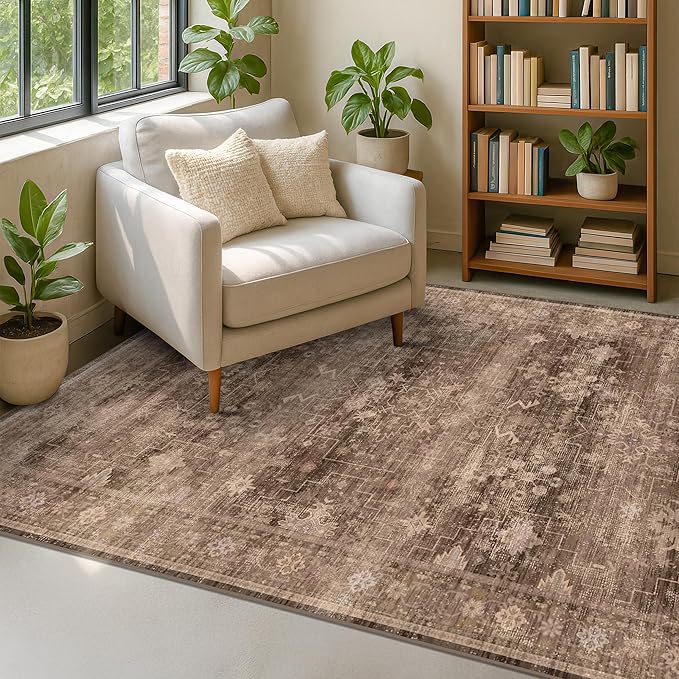 Boho Taupe Brown 5x7 Living Room Rug - Image 6