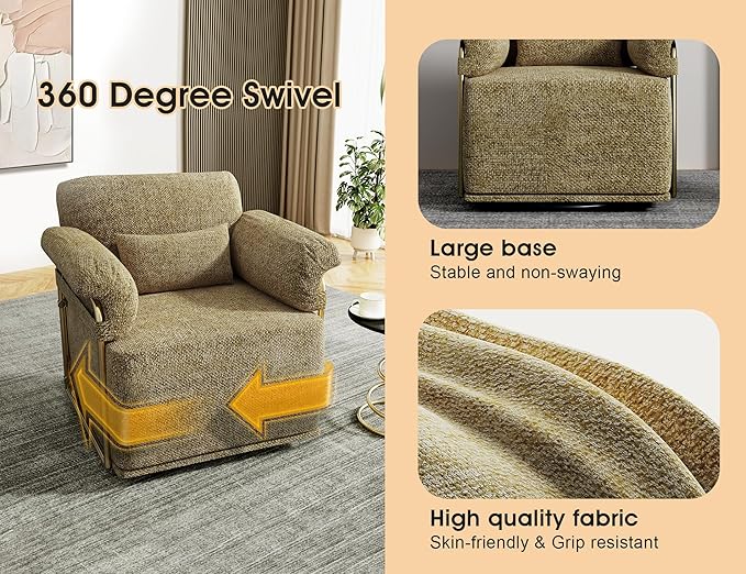 KEIKI Modern Comfy Swivel Accent Reading Chair - Image 7
